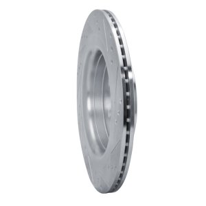 Ford Edge Brake Rotor (1) - Rear Left - R1 Concepts - Drilled & Slotted - Silver - `19-`24